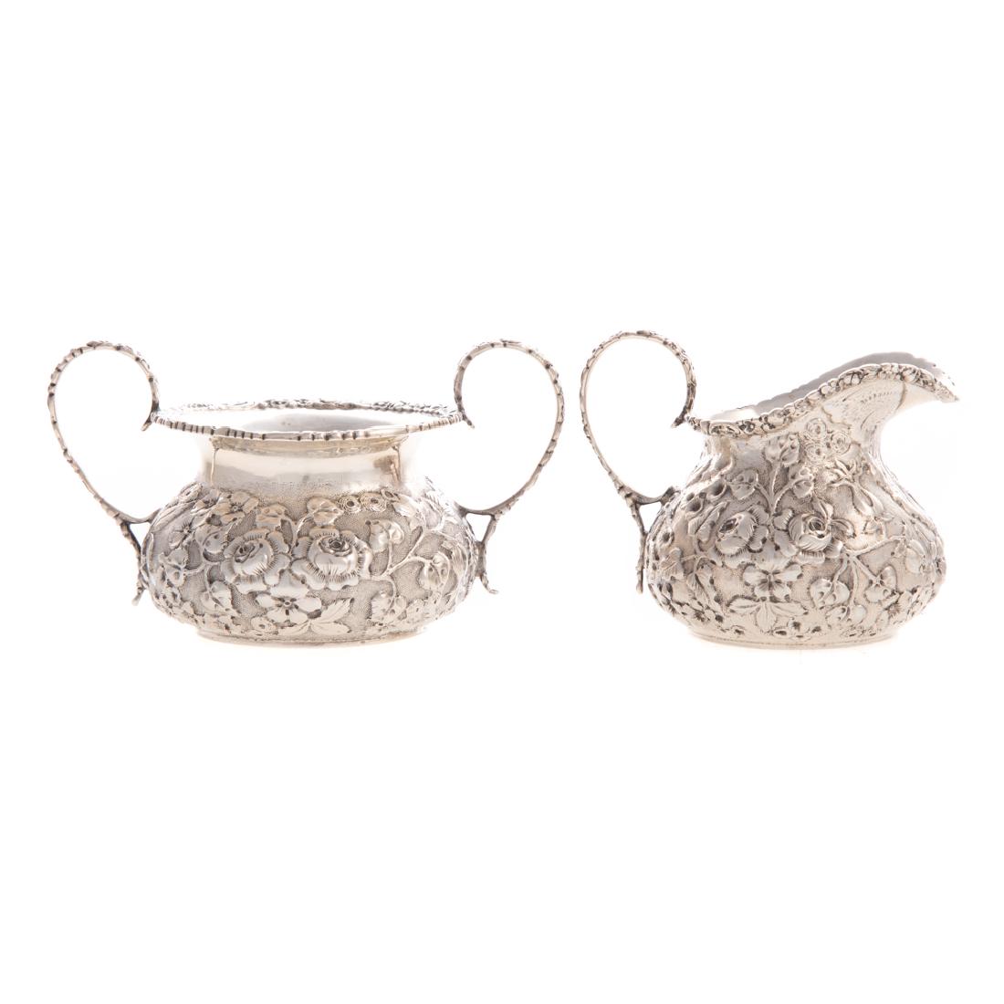 Baltimore repousse sterling sugar & creamer (1 of 6)