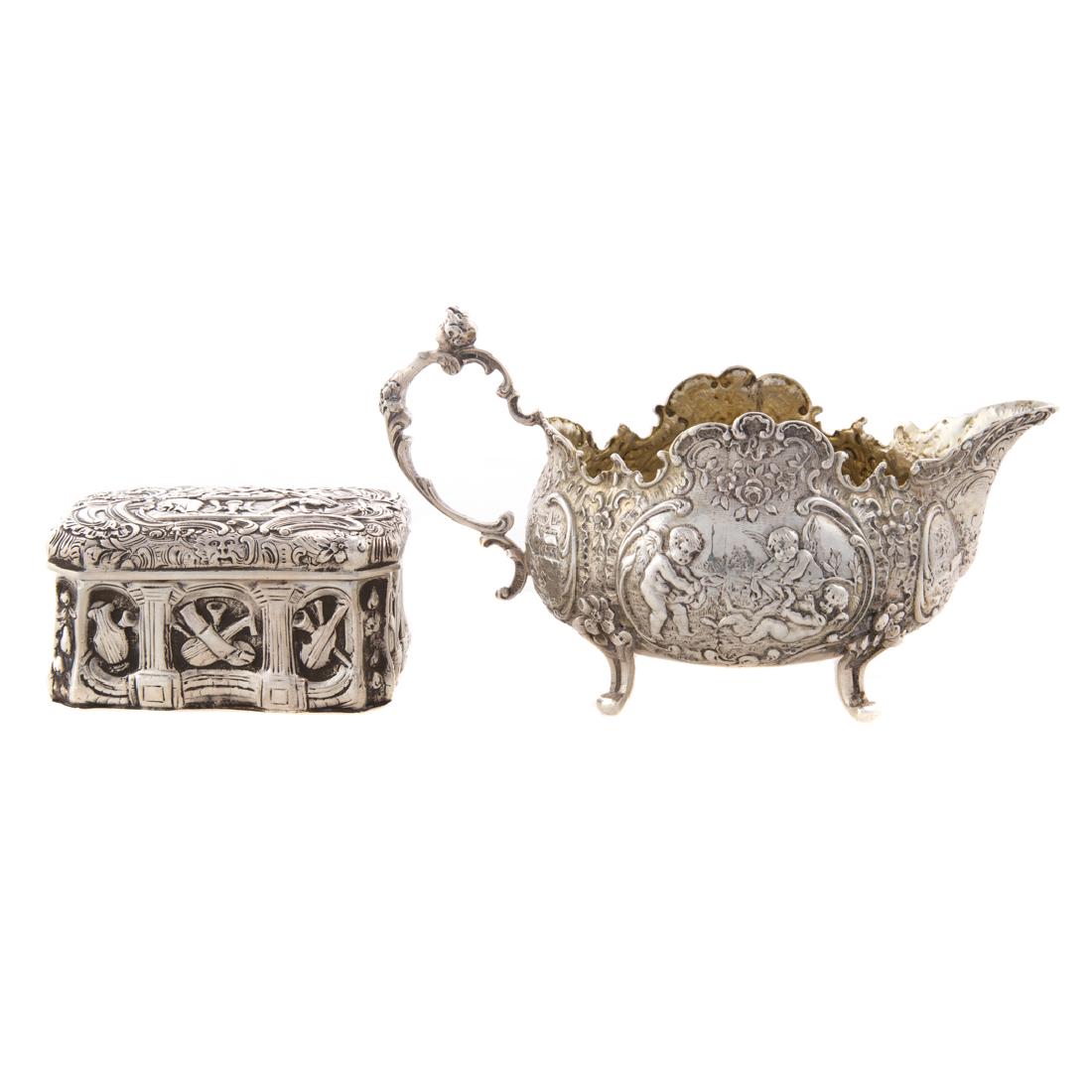 Hanau silver sauce boat & hinged box (1 of 5)