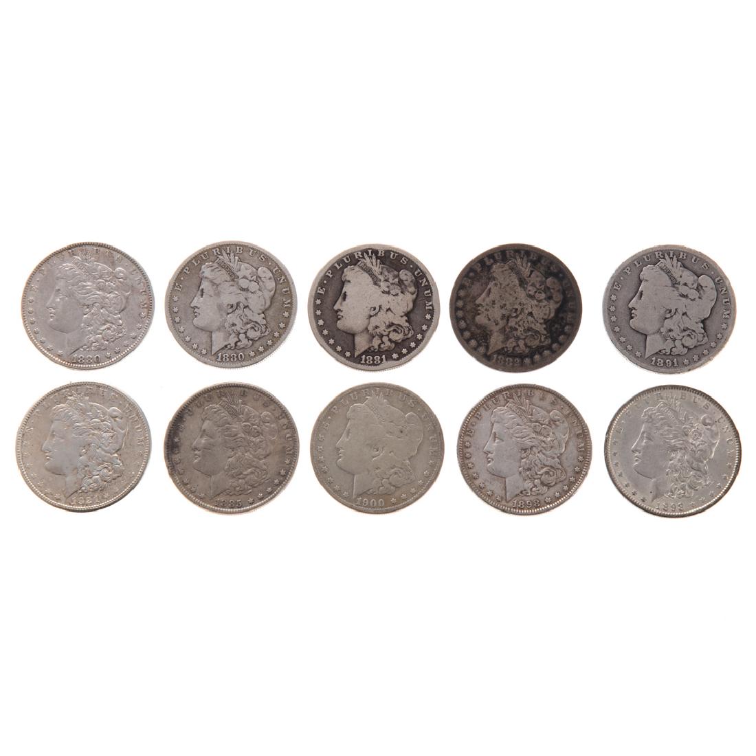 [US[ 10 Morgan Silver Dollars, 1880-1921 (1 of 5)