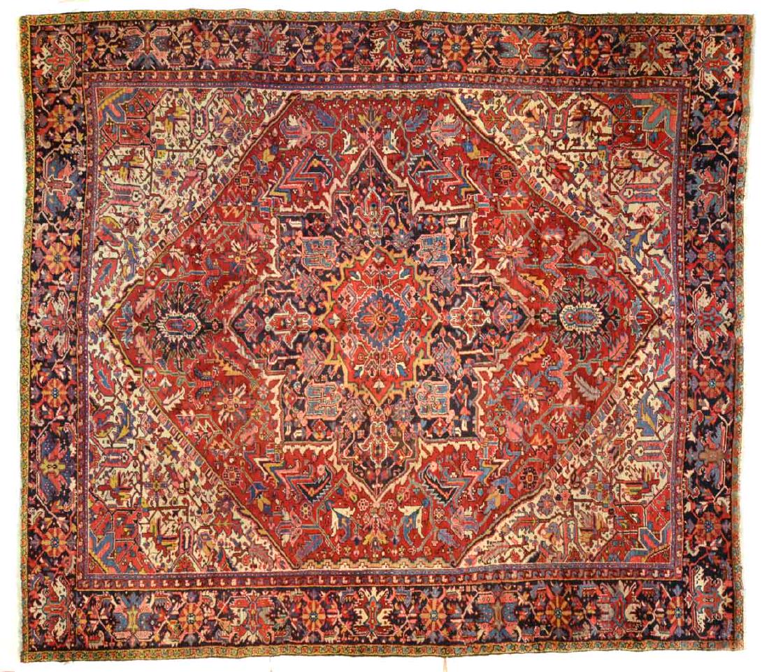 Persian Herez carpet, approx. 11.1 x 13 (1 of 4)