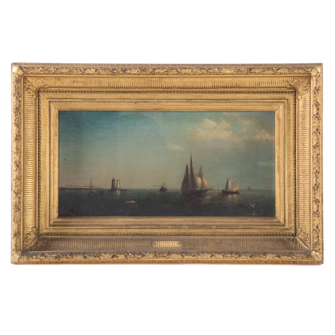 Attr. to Arthur Quartley. Ships off Coast, oil (1 of 3)