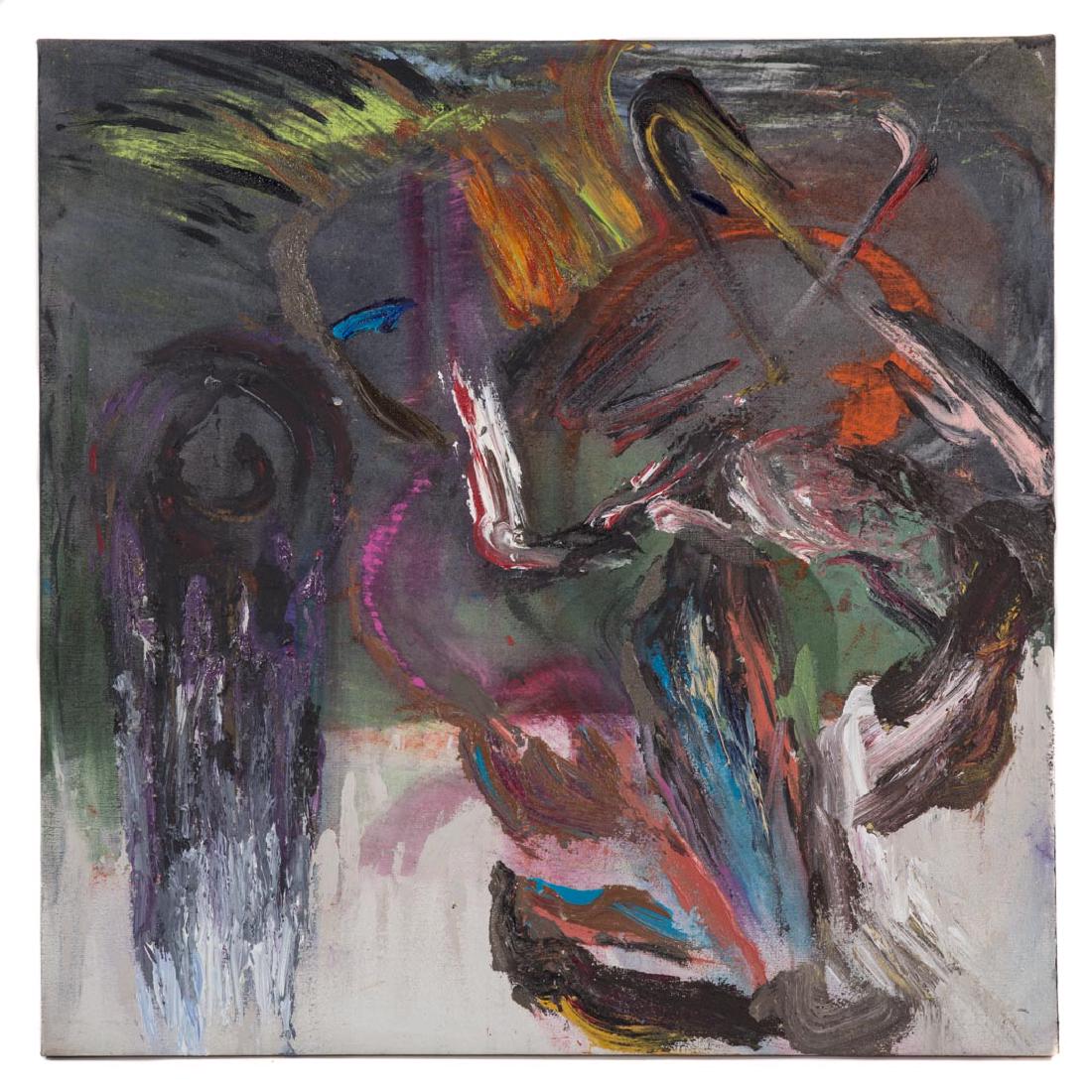 Stephen Mueller. "Your Hands Are Tied," acrylic: (American, 1947-2011). 1984, acrylic on canvas, signed, titled and dated, "Stephen Mueller 1984," on verso, 48 x 48 in., unframed; Annina Nosei Gallery, New York, NY