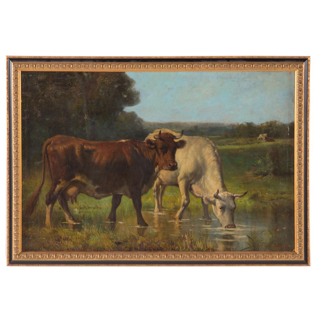 Robert Atkinson Fox. Cattle Watering, oil (1 of 5)