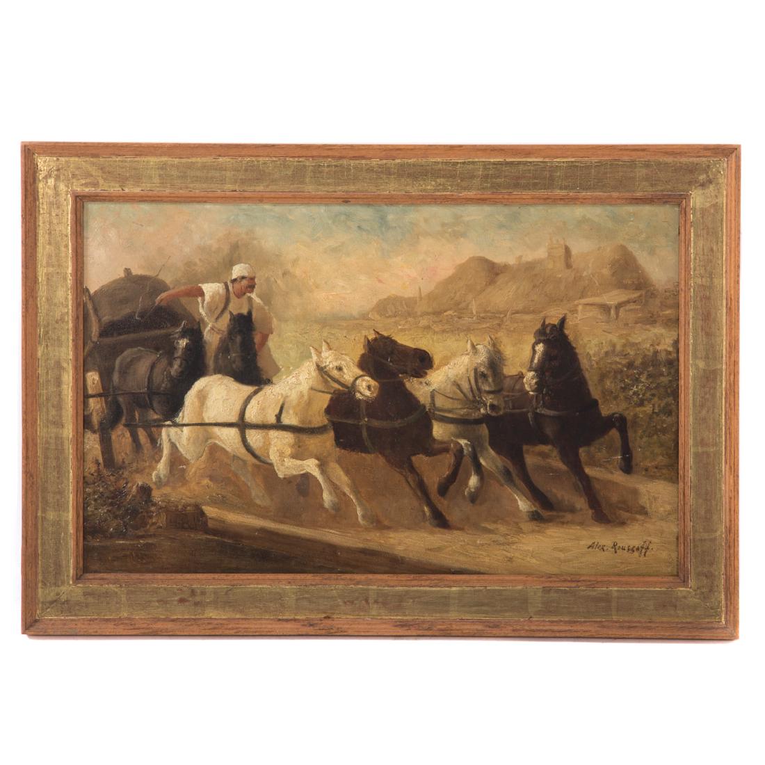 Alex Roussoff. Driving the Horses, oil on panel (1 of 3)