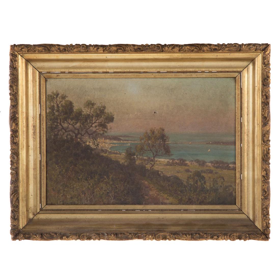 William Baptiste Baird. View of Sorrento, oil: (American, 1847-1917). Oil on canvas, signed on strecther on verso, 8 3/4 x 13 in., framed