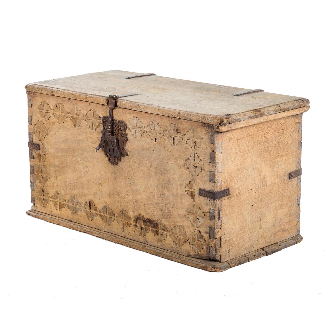 Spanish/Mexican sabino wood and iron trunk (1 of 6)