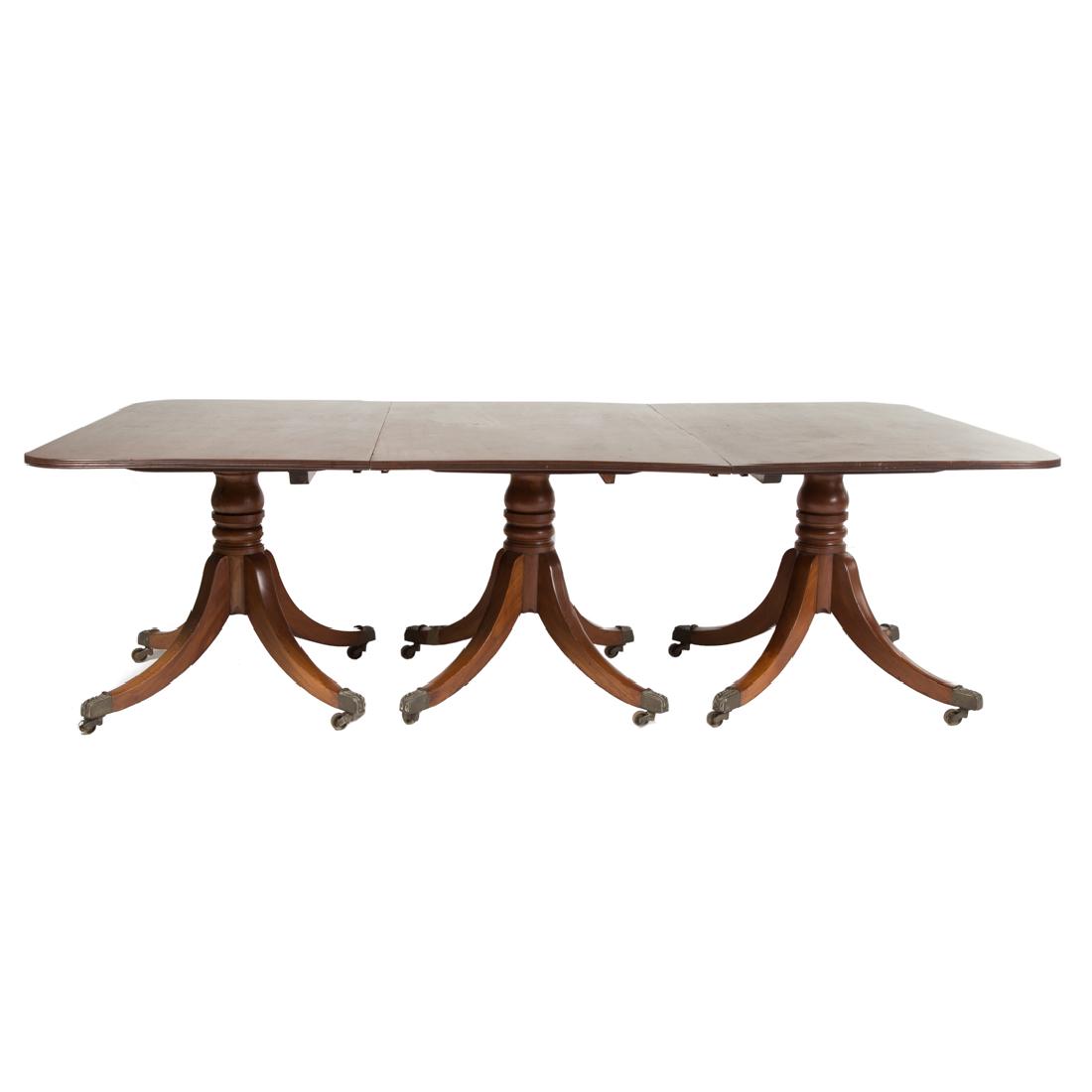 George III style mahogany pedastal dining table (1 of 4)