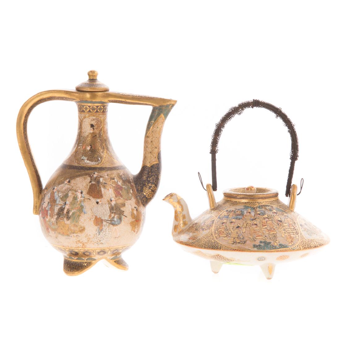 Japanese Satsuma miniature teapot and ewer (1 of 8)