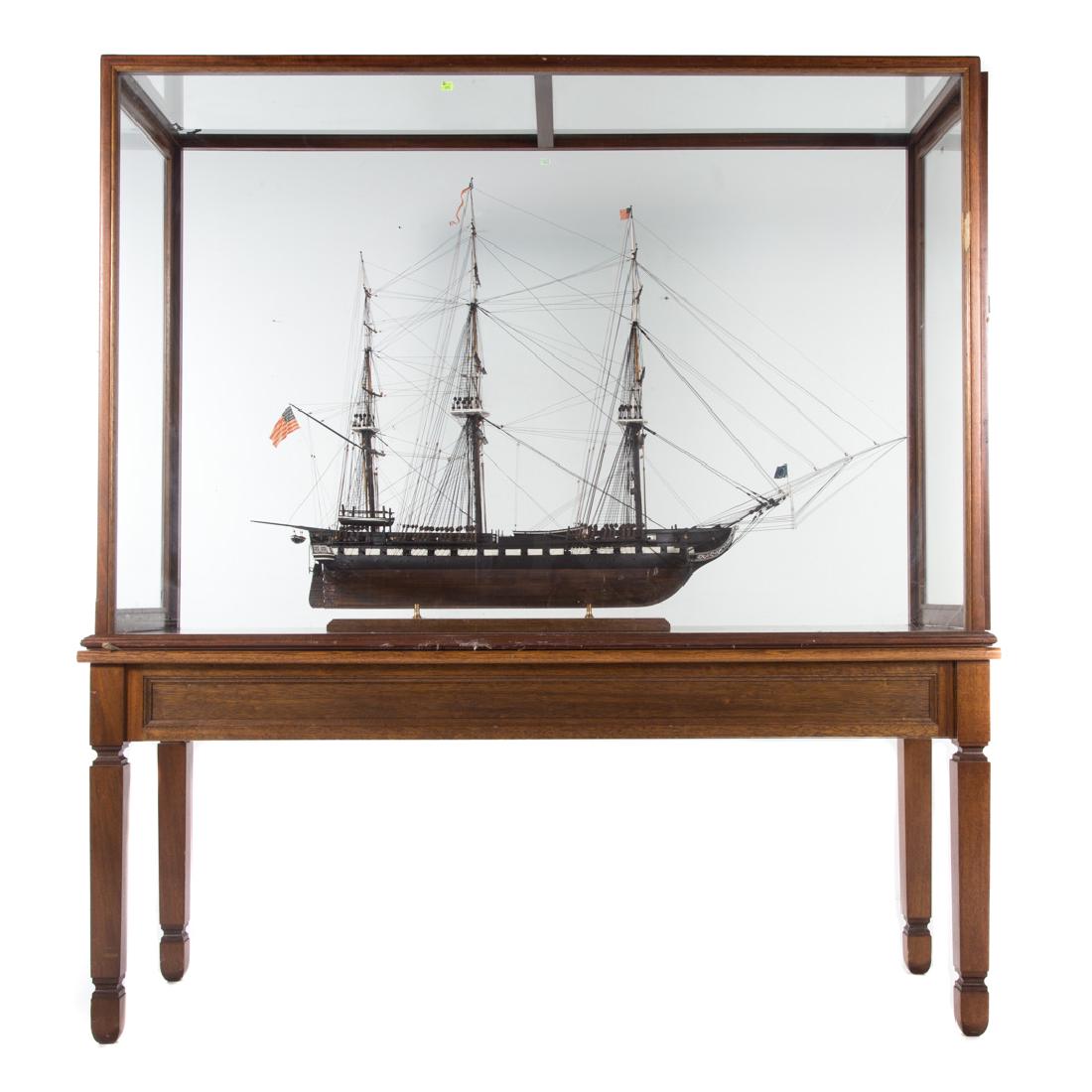 Model U.S.S. Constitution with display case/stand (1 of 6)