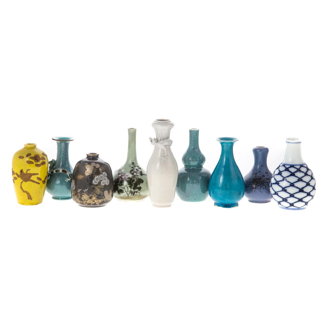 Nine Oriental small porcelain vases (1 of 7)