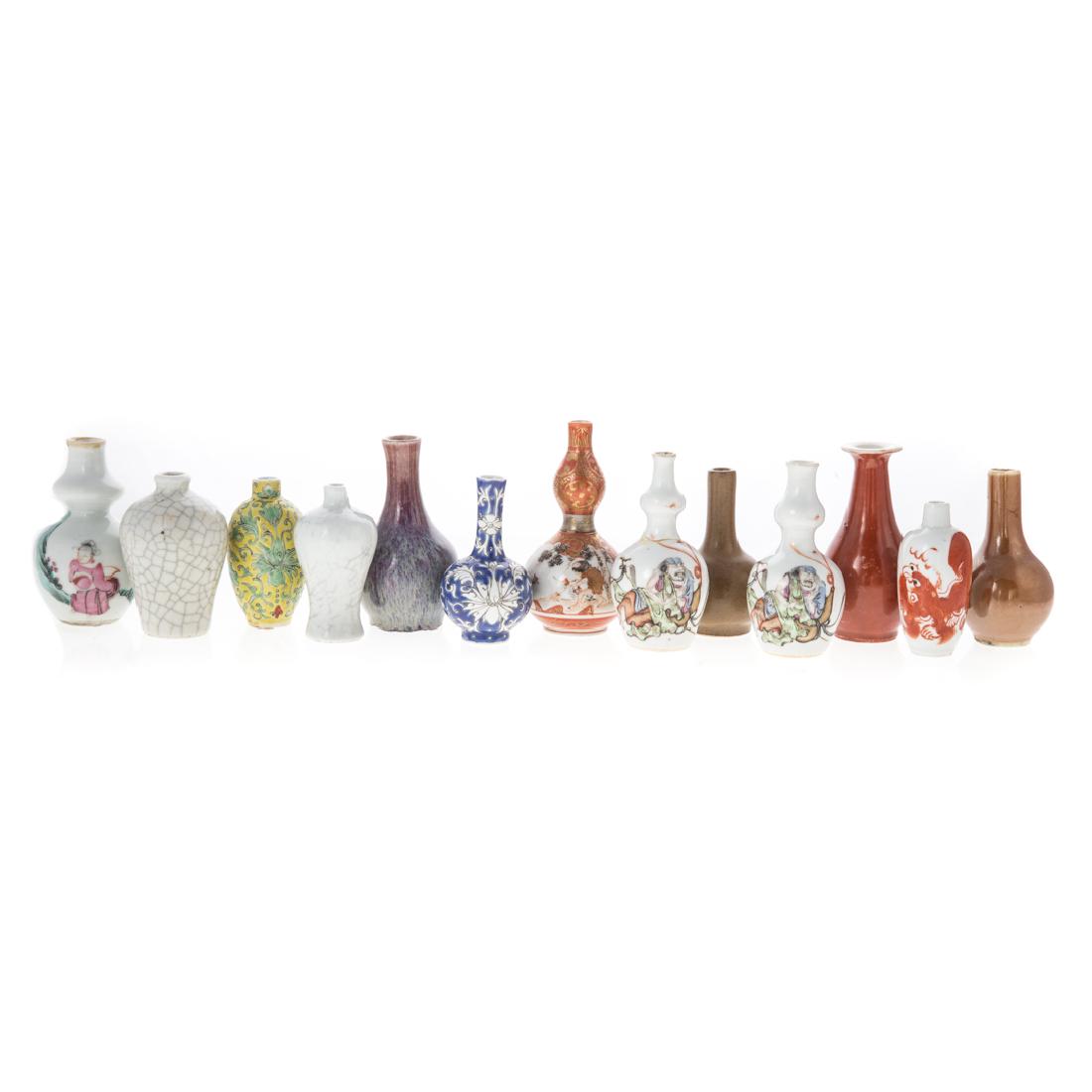 12 Chinese porcelain miniature vases (1 of 5)