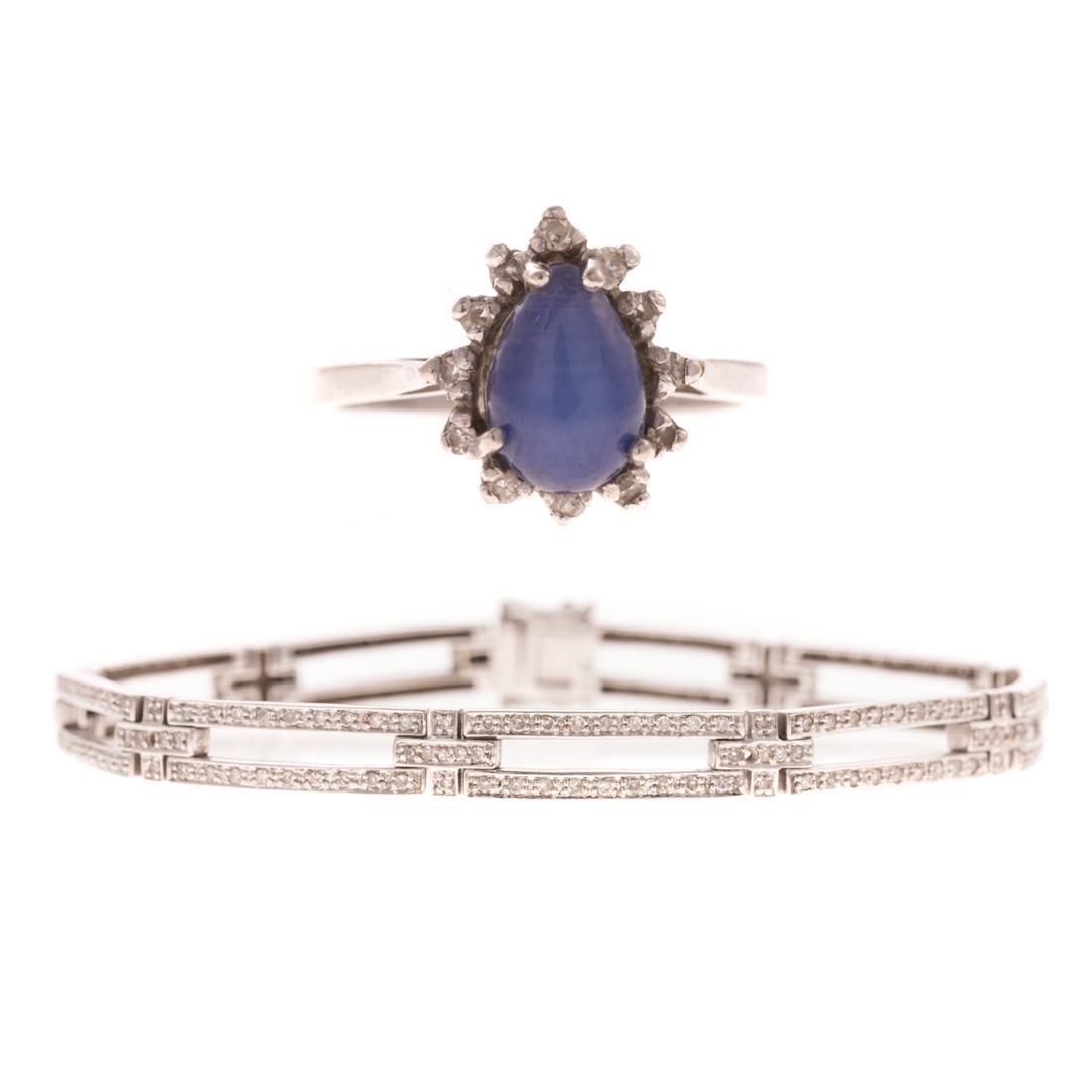 A Lady's White Gold Diamond Bracelet & Ring (1 of 7)