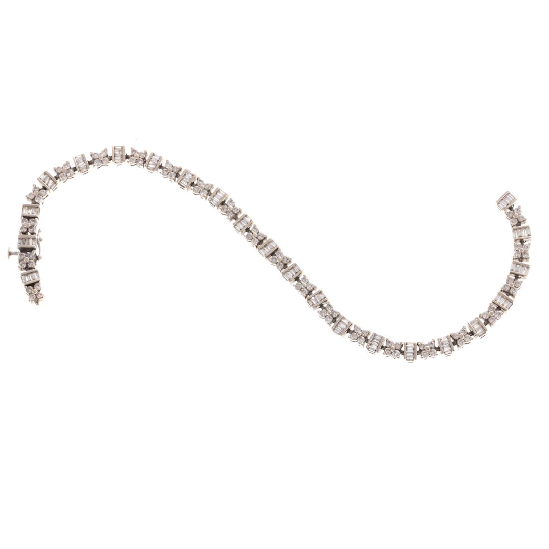 A Lady's Classic 14K Diamond Line Bracelet (1 of 4)