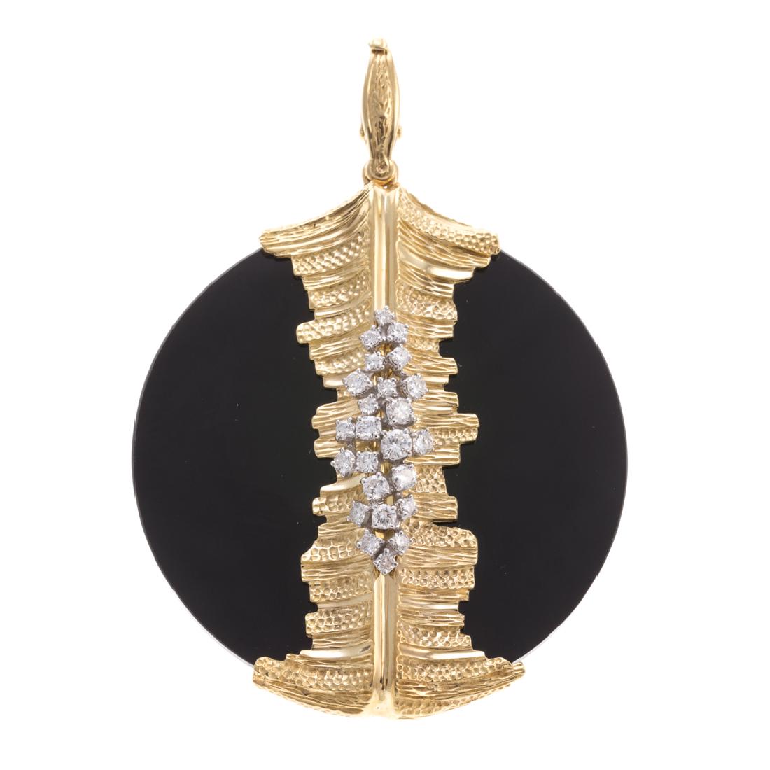 A Lady's 18K Black Onyx & Diamond Enhancer (1 of 5)