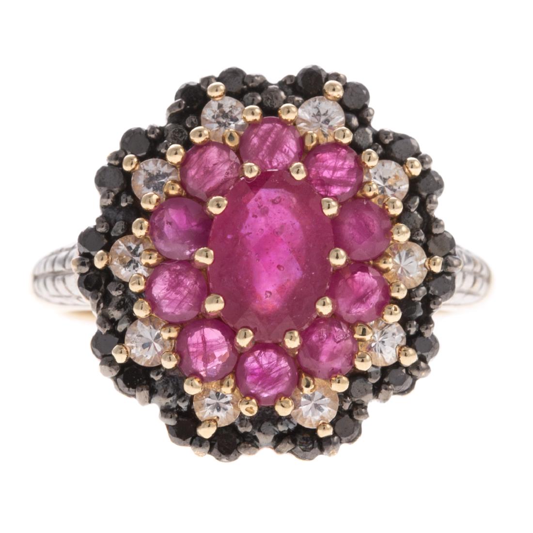 A Lady's Diamond & Ruby Ring in 10K (1 of 6)