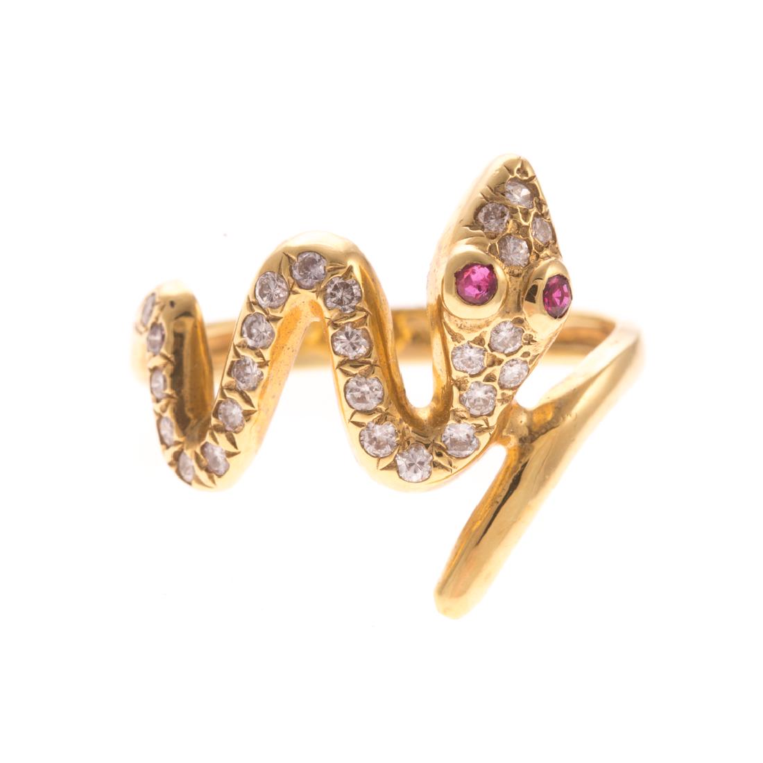 A Lady's Diamond Serpent Ring in 18K Gold (1 of 4)