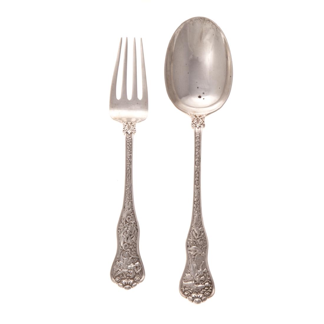 Tiffany "Olympian" sterling serving fork & spoon (1 of 3)