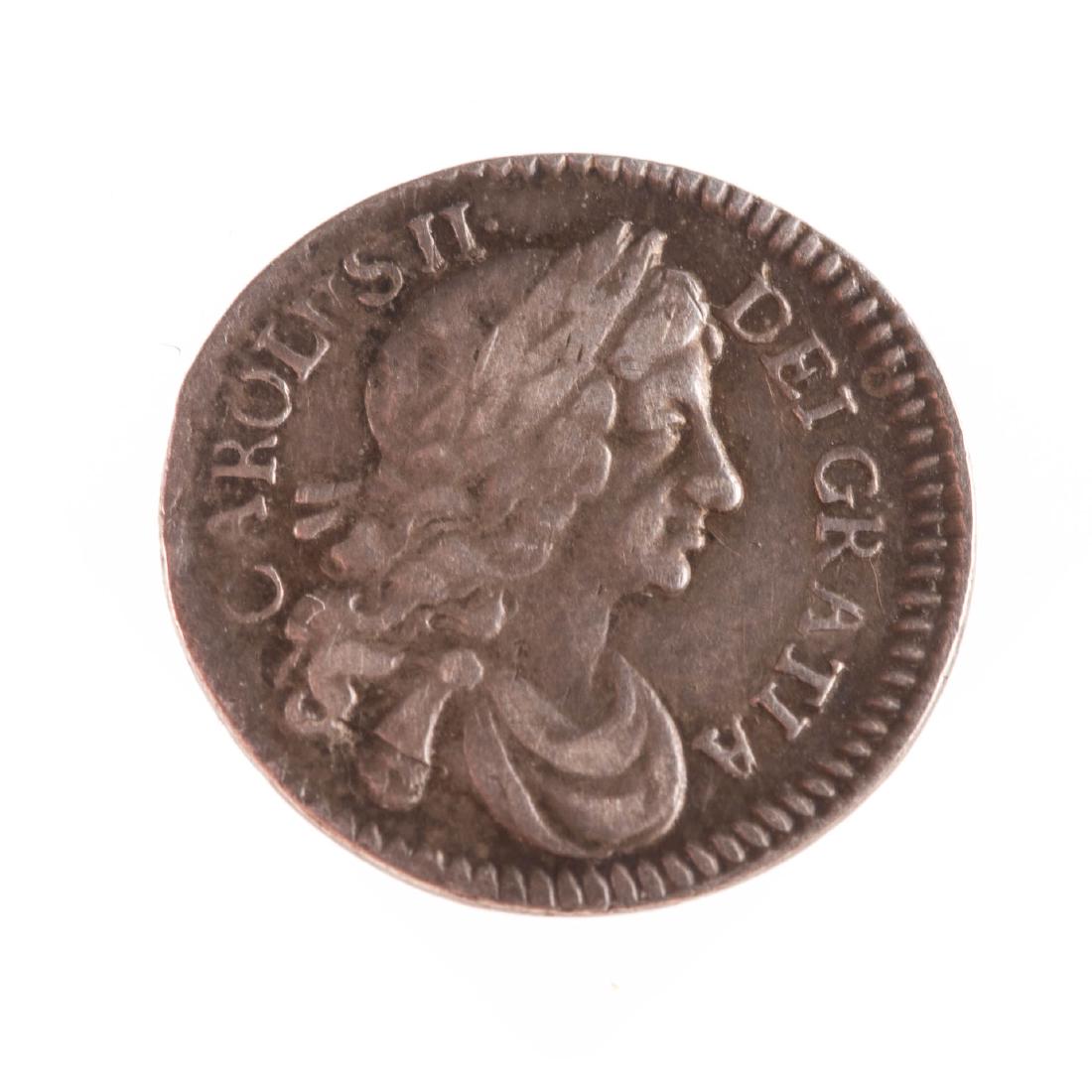 [World] 1684 Charles II Silver Maundy 2 Pence XF (1 of 2)