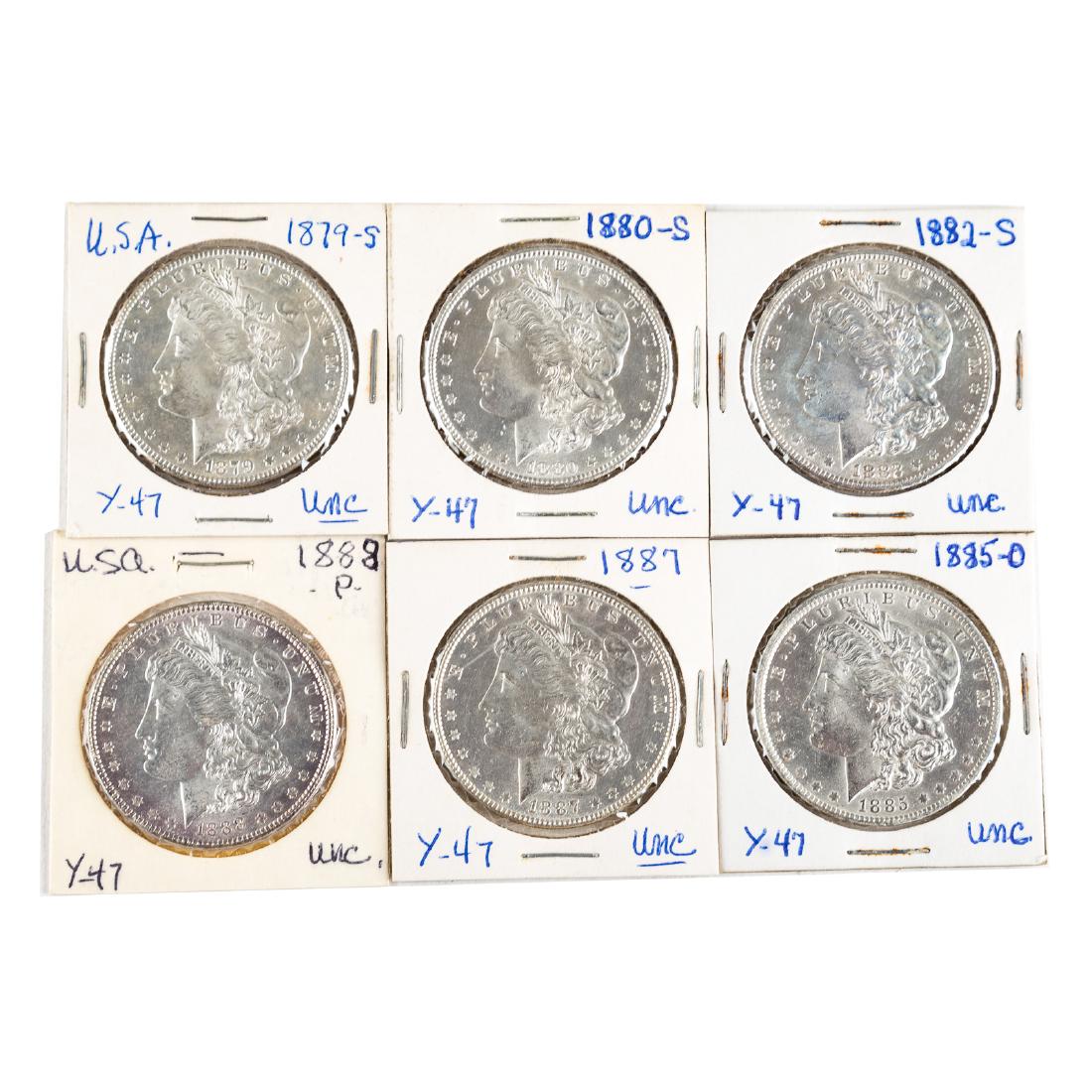 [US] Six Uncirculated Morgan Dollars (1 of 2)