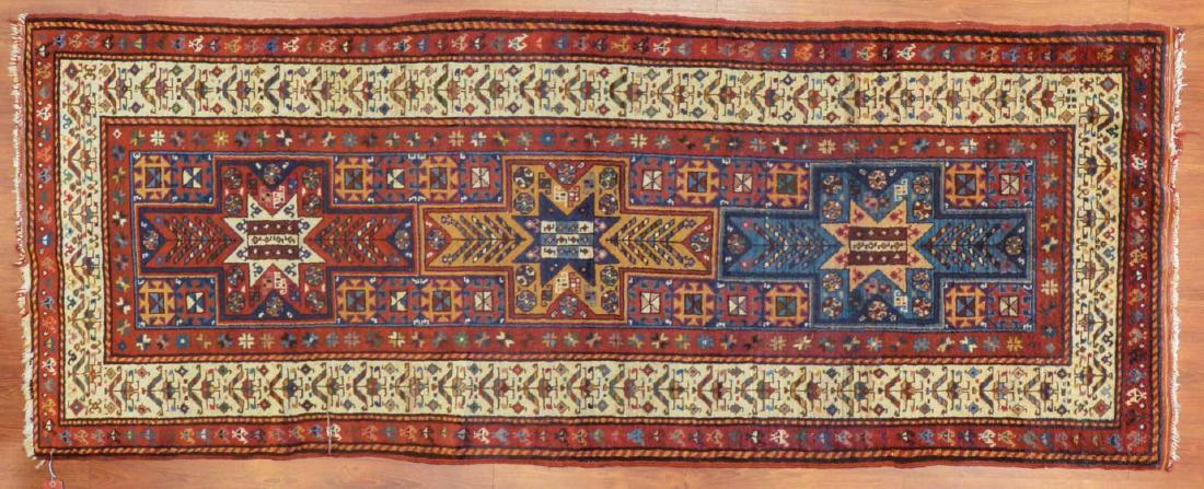 Antique Kazak rug, approx. 3.4 x 8.4 (1 of 4)