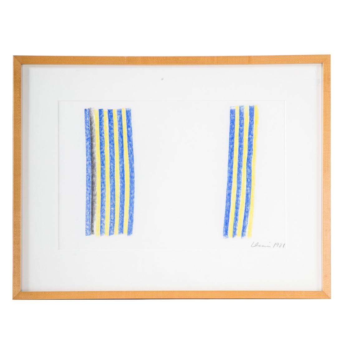 Gene Davis. Untitled Blue and Yellow, pastel (1 of 4)