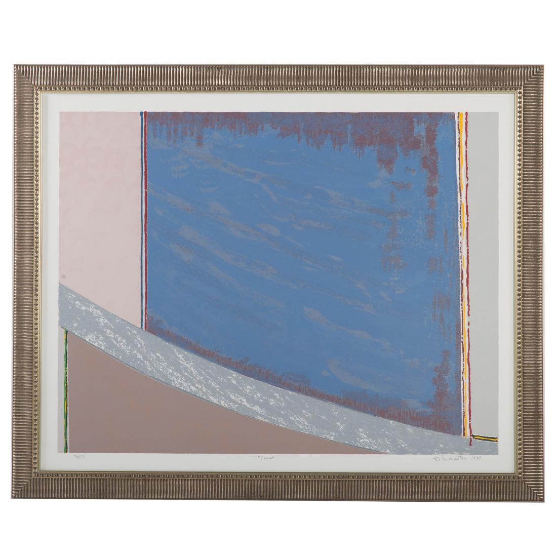 Willem de Looper. "Tunis," screenprint: (Danish, 1932-2009). 1988, ed. 74/150, published by Workshop Inc., and Printed by Lou Stovall, pencil signed, "Willem de Looper 1988," lr., publishers embossed stamp, ll., 36 2/4 x 28 1/2 in., framed;