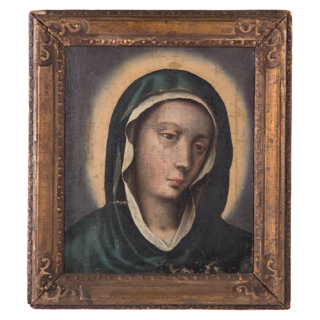 Italian School, 17th c. Head of the Madonna, oil (1 of 4)