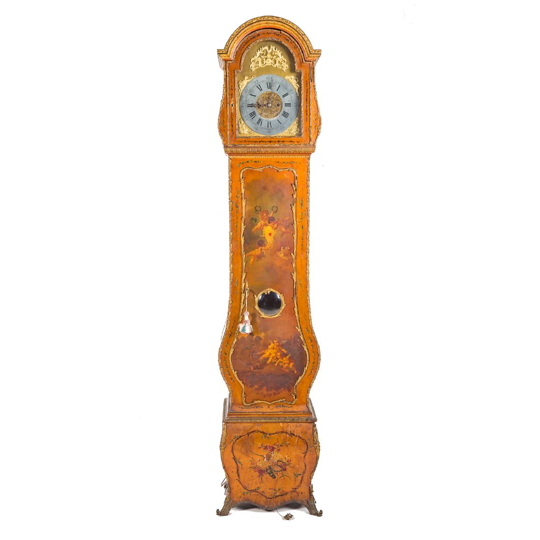 Louis XV style Vernis Martin bombe tall-case clock (1 of 10)