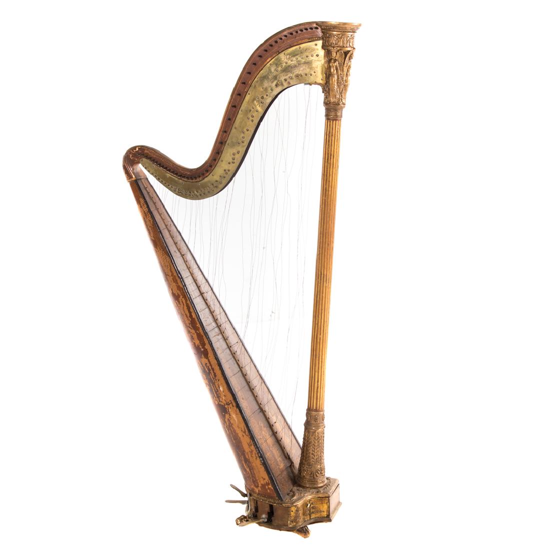 Schwieso & Co. painted and giltwood 8-pedal harp (1 of 8)