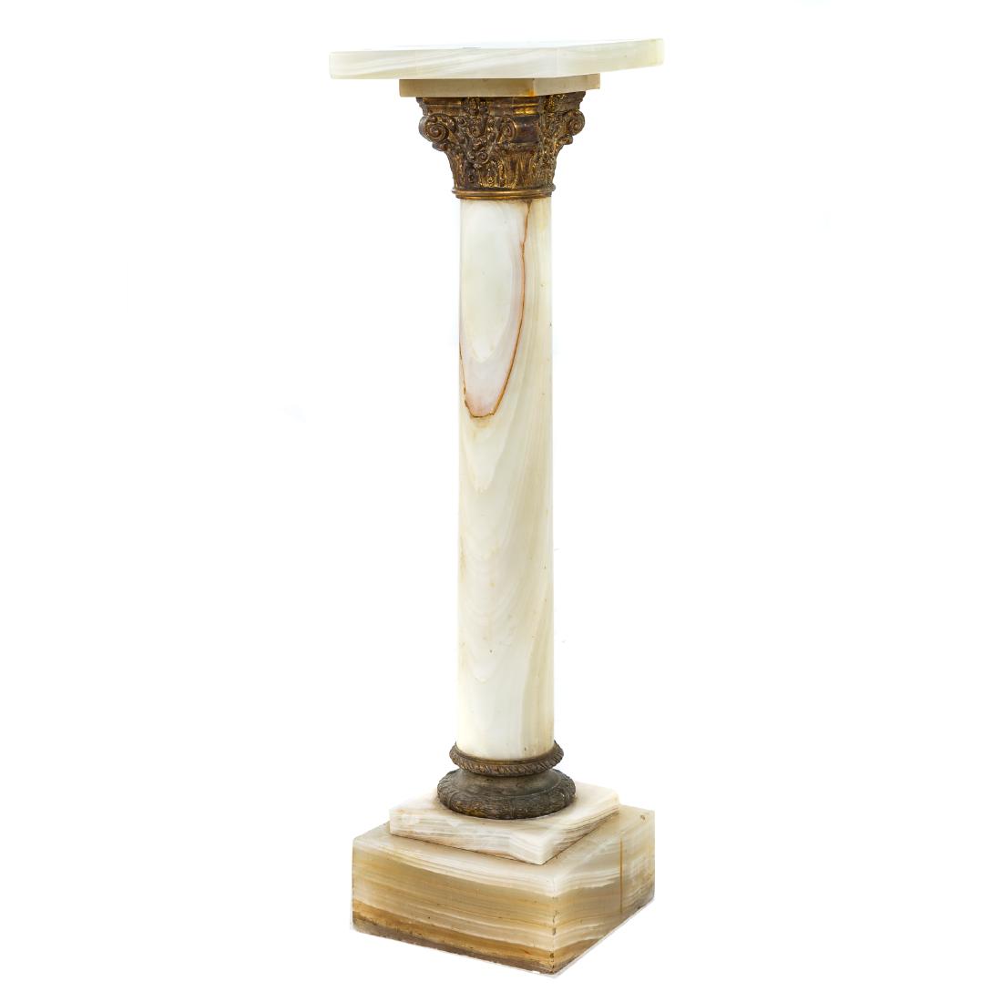 Continental gilt painted white onyx pedestal (1 of 4)