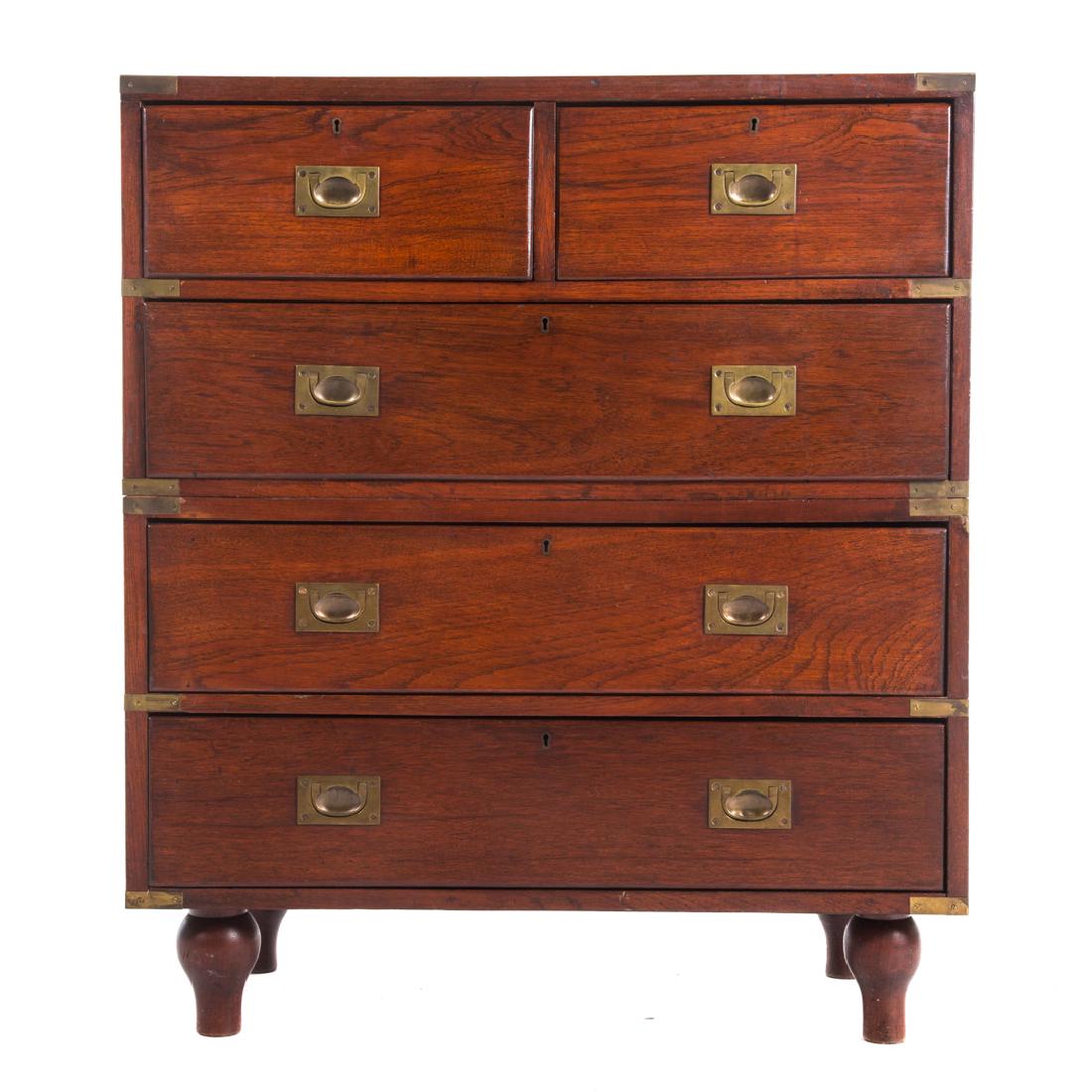 Victorian elmwood campaign chest (1 of 4)