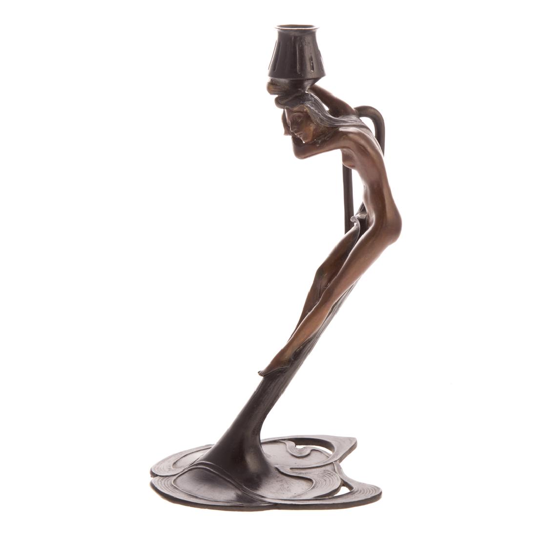 MMA Art Nouveau style bronze figural candleholder (1 of 7)