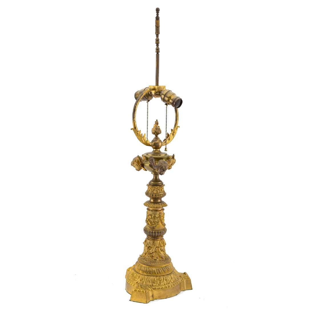 Continental Louis XVI style gilt bronze lamp (1 of 5)