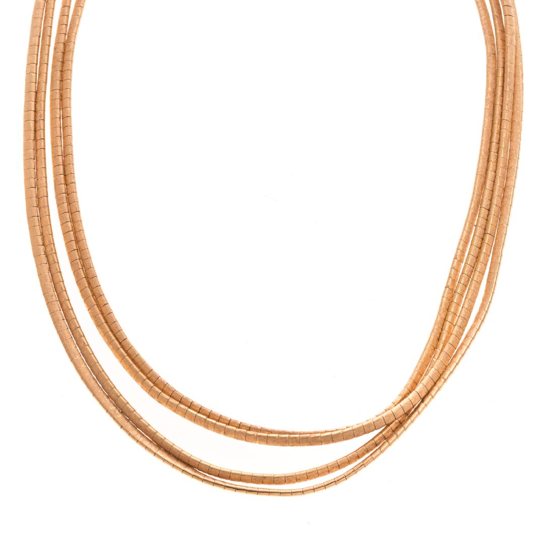 A Lady's Classic 18K Italian 4 Row Necklace (1 of 4)