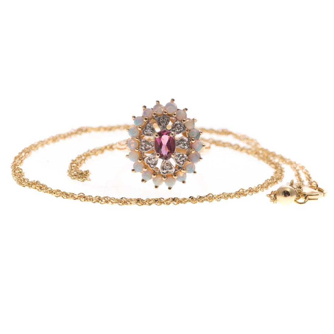 A Lady's Gemstone Ring & 18K Italian Chain (1 of 7)