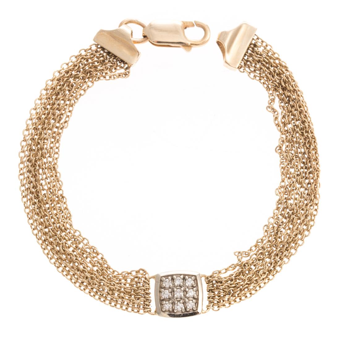 A Multi Strand Bracelet with Diamonds in 14K (1 of 5)