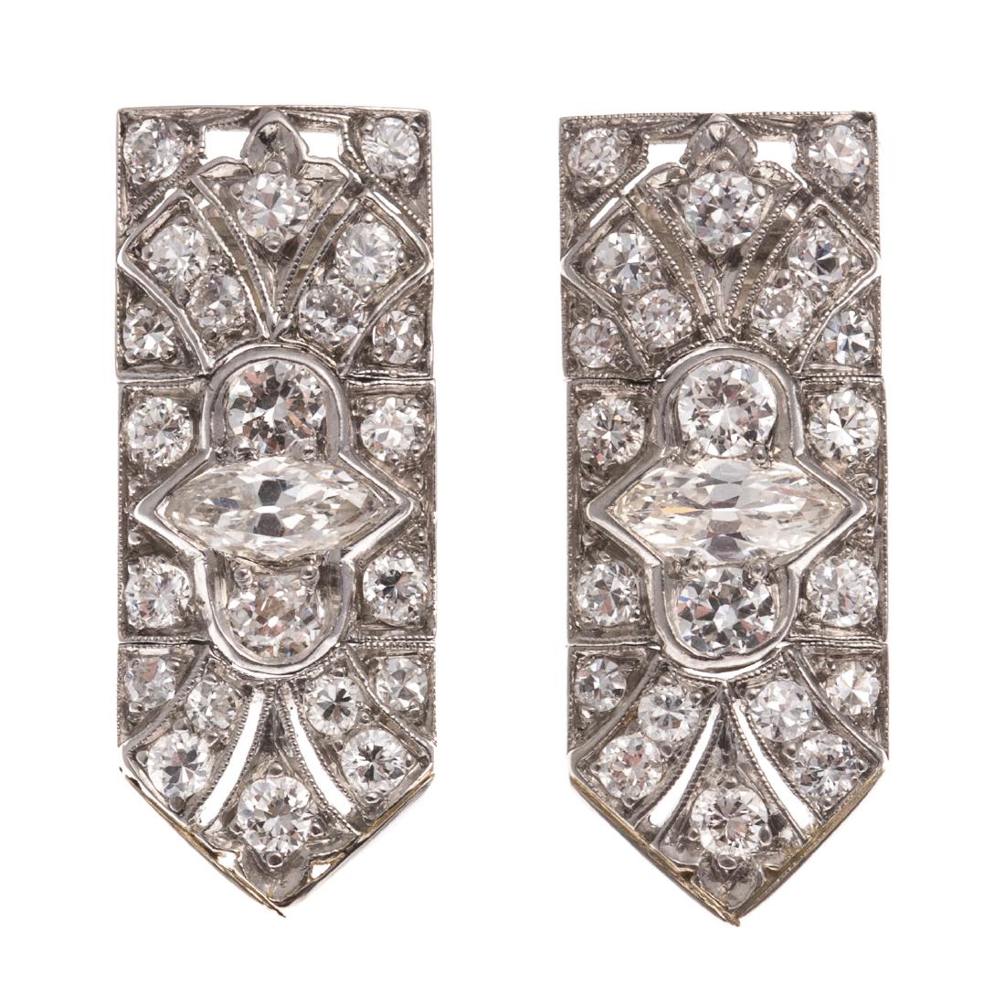 A Pair of Art Deco Diamond Earrings (1 of 5)