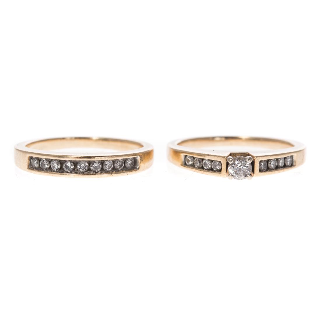 A Lady's Diamond Engagement Set in 14K Gold (1 of 6)