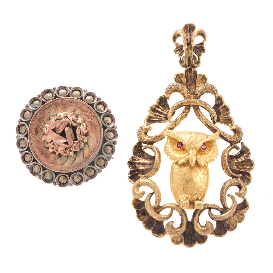 A Lady's Vintage Brooch & Owl Pendant (1 of 5)