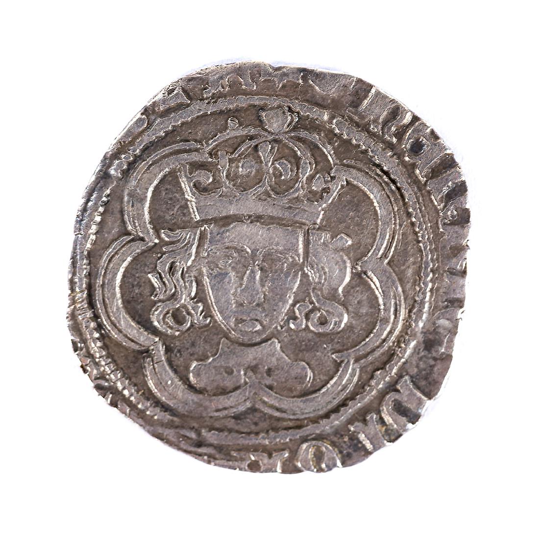 [World] Henry VII Silver Half Groat 1493-1495: Henry VII Silver Half Groat 1493-1495, Canterbury mint, Facing bust with double arched crown. Fine or better