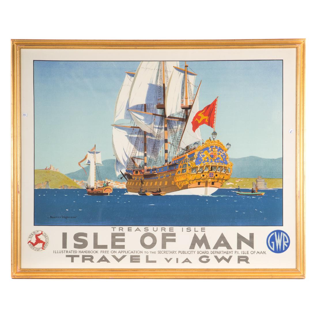 Norman Wilkinson. "Isle of Man", lithograph (1 of 4)