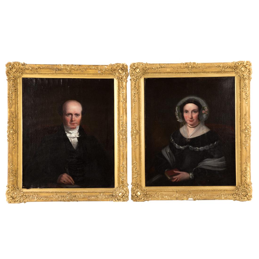 American School, 19th c. Pair of Portraits, oils (1 of 5)