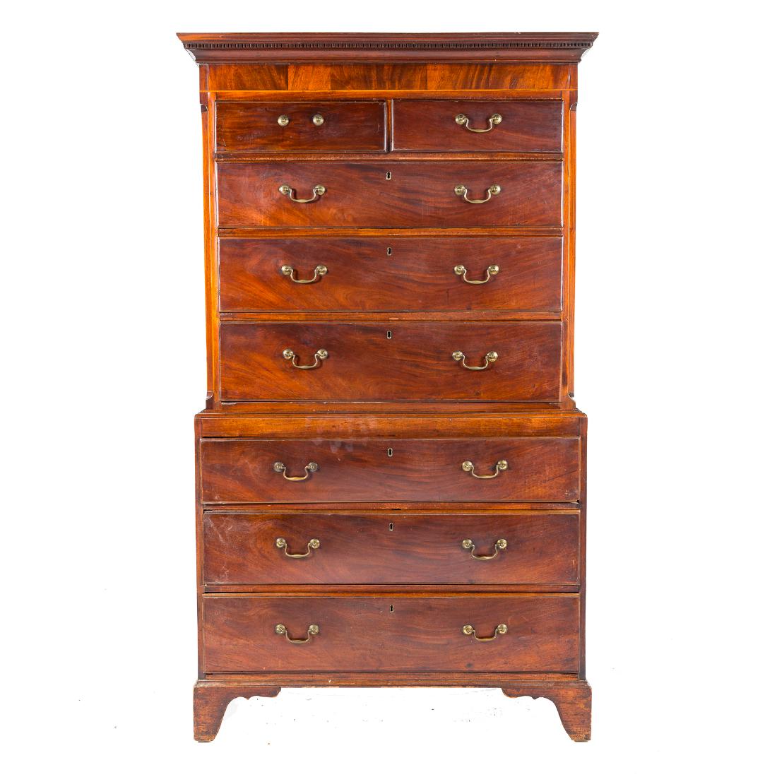 George III mahogany chest on chest (1 of 5)