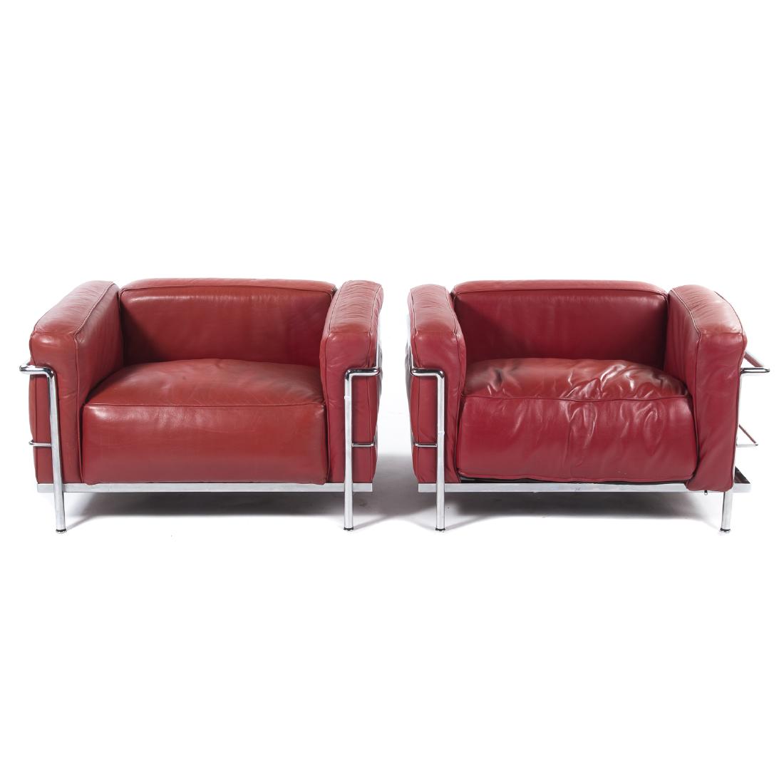 Pair of Le Corbusier LC3 leather & chrome chairs (1 of 4)