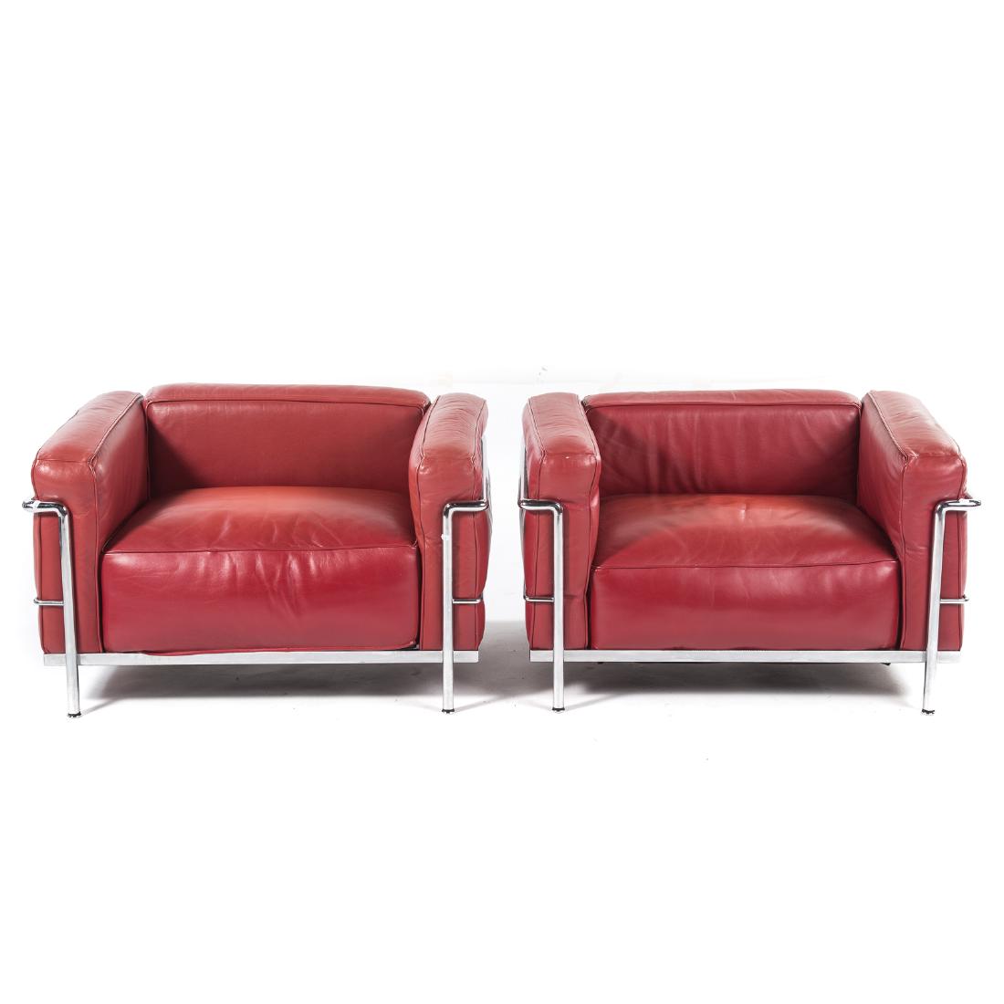 Pair of Le Corbusier LC3 leather & chrome chairs (1 of 4)