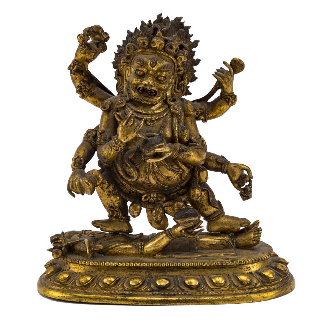 Chinese gilt bronze Hell God (1 of 6)