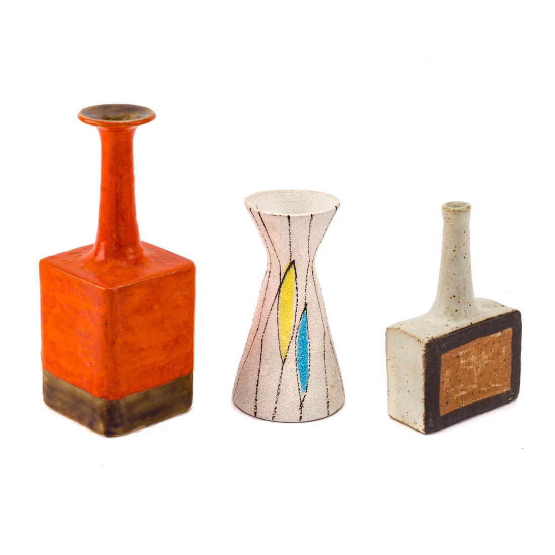 Bruno Gambone. Two ceramic paneled vases (1 of 5)