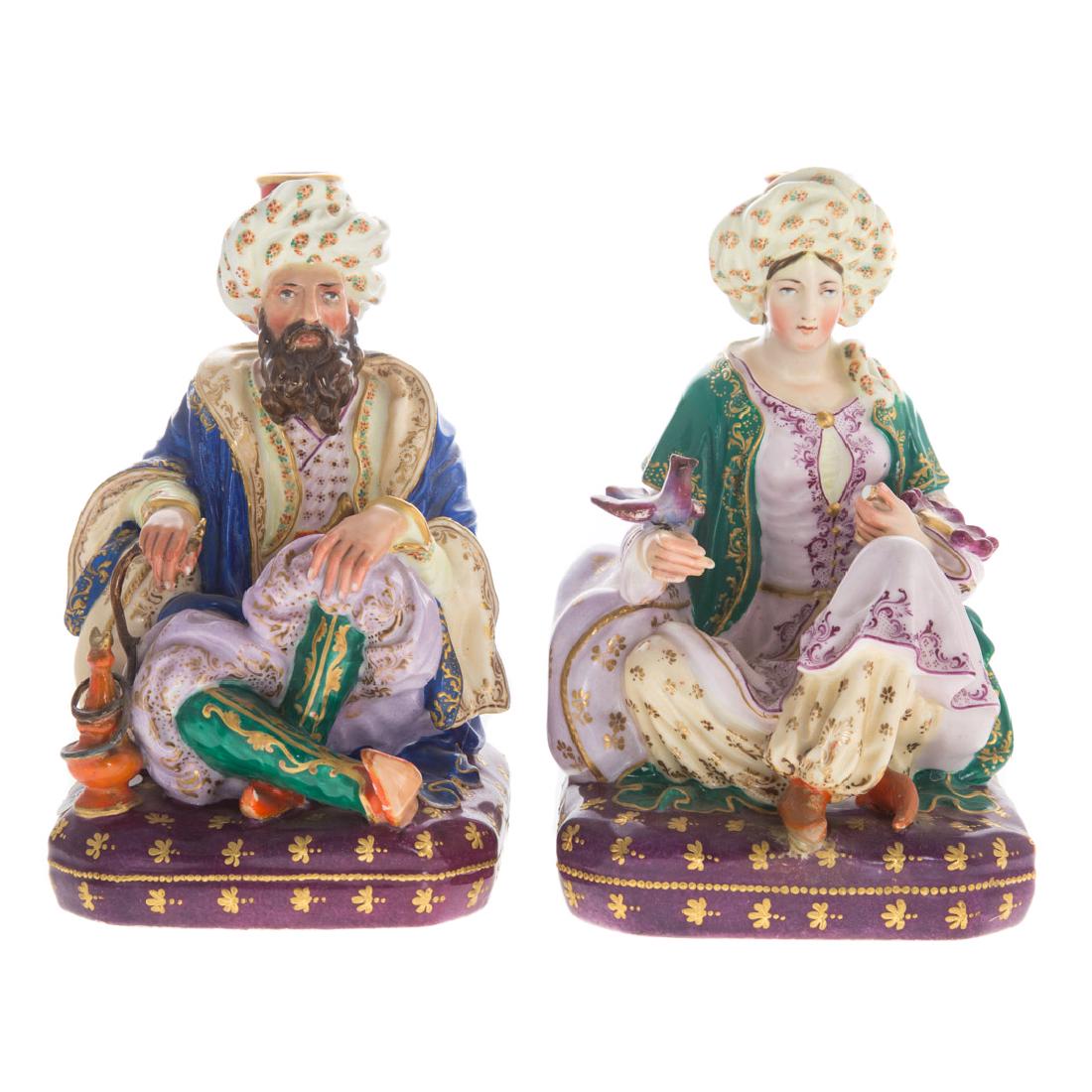 Pair of French porcelain figural candlesticks (1 of 5)