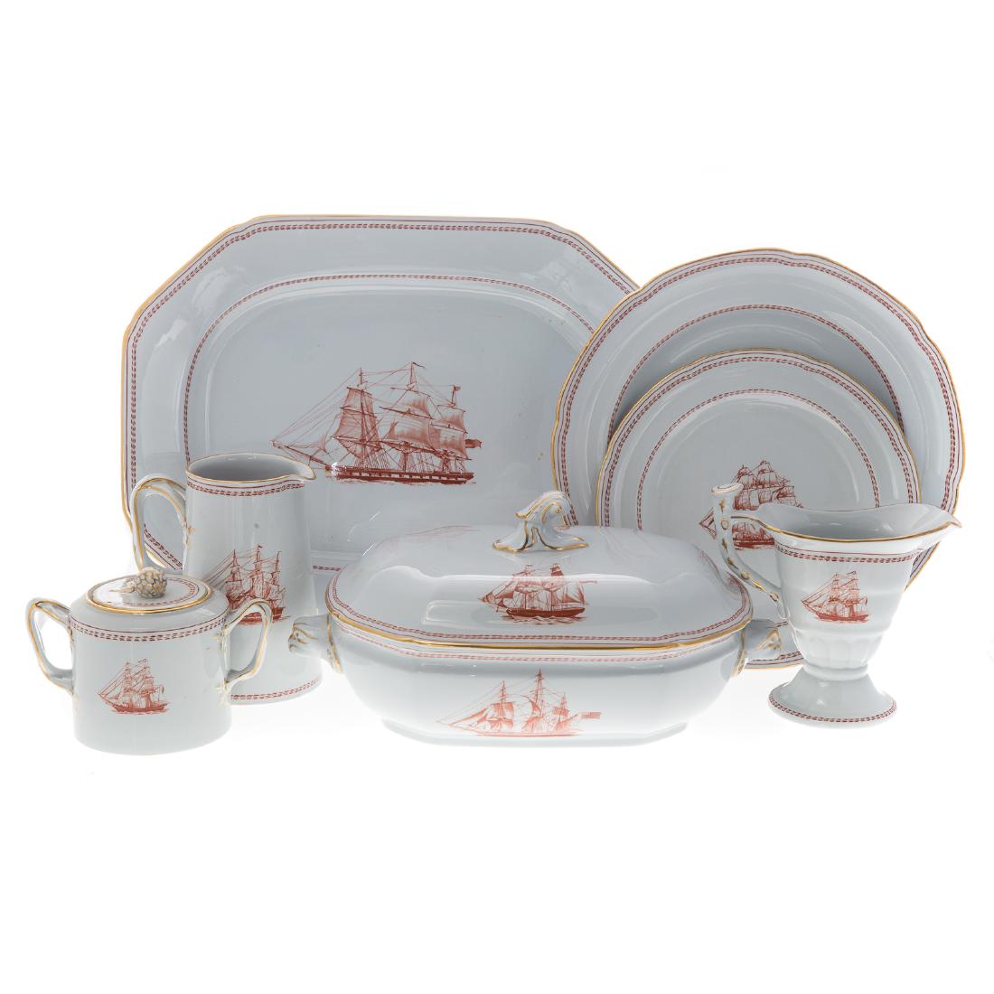 Spode ironstone rust "Trade Winds" dinner service (1 of 6)