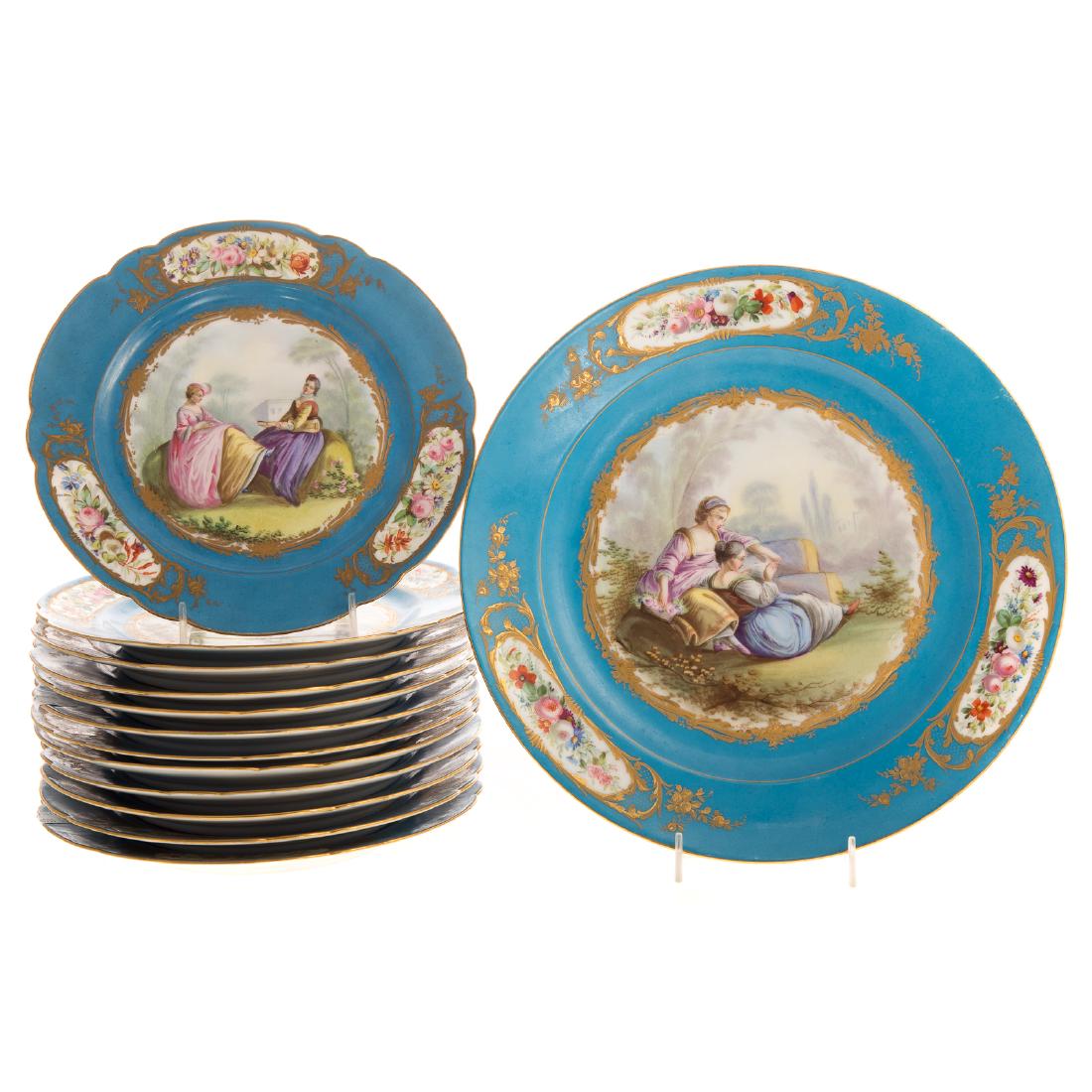 12 Sevres porcelain plates and charger (1 of 7)